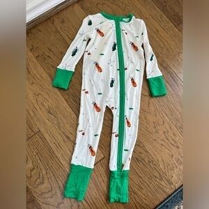 Angel Dear Bamboo golf zipper romper‎ footie onesie fold over hand and feet NWT